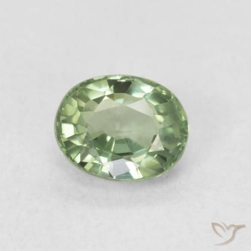0.56ct Natural Light Sage Green Sapphire, Oval, VVS-VS
