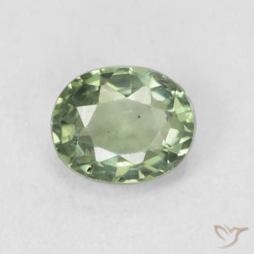 0.66ct Natural Light Green Sapphire, Oval, VVS-VS