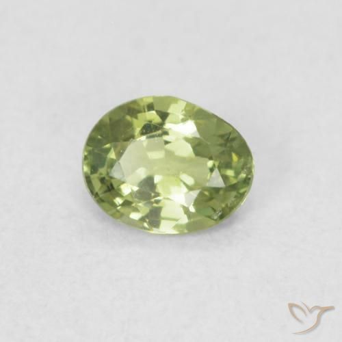 0.32 ct Green Sapphire Stone, Natural Sapphire in Oval Facet Shape for Sale