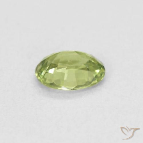 Sapphire Gemstone in 4.7 x 3.7 mm Size for Sale, Sapphire Stone in Light Lively Green Color