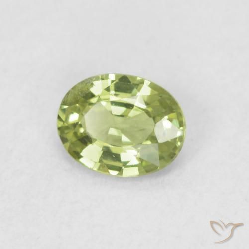 0.35 ct Green Sapphire Stone, Natural Sapphire in Oval Facet Shape for Sale