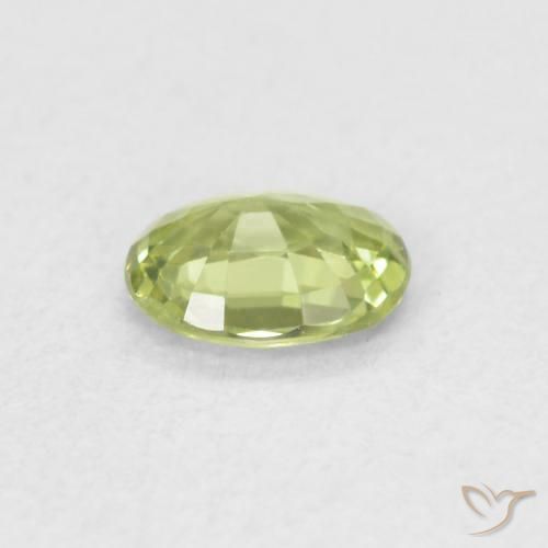 Sapphire Gemstone in 4.9 x 3.8 mm Size for Sale, Sapphire Stone in Light Lively Green Color