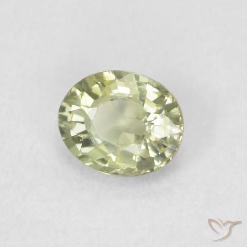 0.46 ct Green Sapphire Stone, Natural Sapphire in Oval Facet Shape for Sale