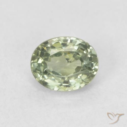 0.58ct Natural Light Green Sapphire, Oval, VVS-VS