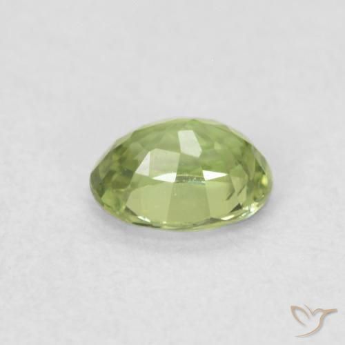 Sapphire Gemstone in 5 x 4.4 mm Size for Sale, Sapphire Stone in Light Lively Green Color