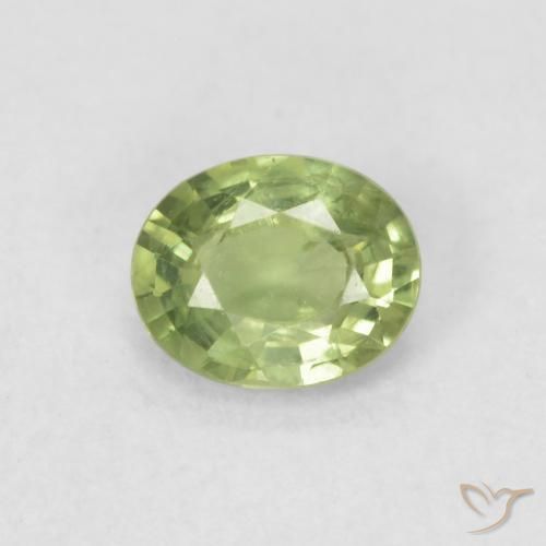 0.42ct Natural Light Lively Green Sapphire, Oval, VVS-VS