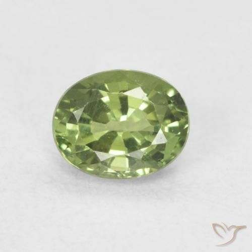 0.52ct Natural Medium Green Sapphire, Oval, VVS-VS