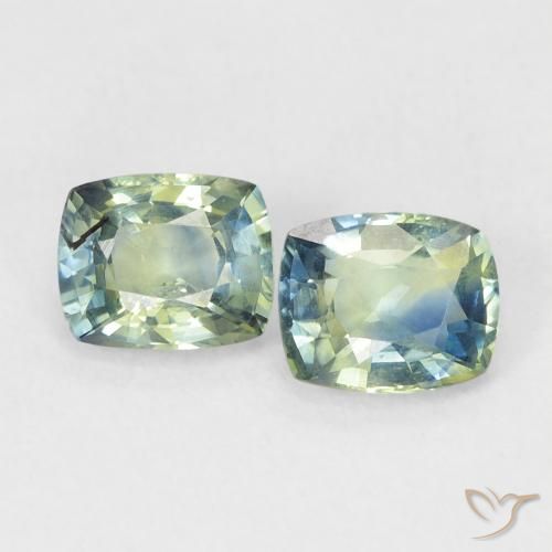 1.45ctw Natural Blue-Green Sapphire, Cushion, VS