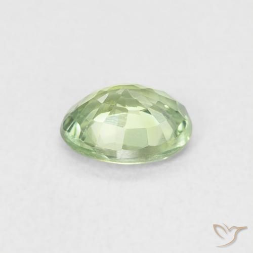 Sapphire Gemstone in 5.1 x 4.2 mm Size for Sale, Sapphire Stone in Very Light Sage Green Color