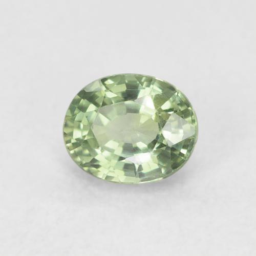 0.65 ct Green Sapphire Stone, Natural Sapphire in Oval Facet Shape for Sale