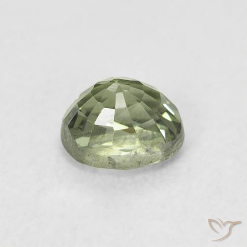 Sapphire Gemstone in 4.9 x 4.2 mm Size for Sale, Sapphire Stone in Very Light Green Color