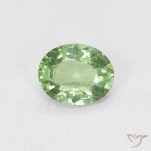 0.40ct Natural Light Green Sapphire, Oval, VVS-VS