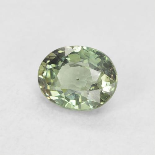 0.56 ct Green Sapphire Stone, Natural Sapphire in Oval Facet Shape for Sale