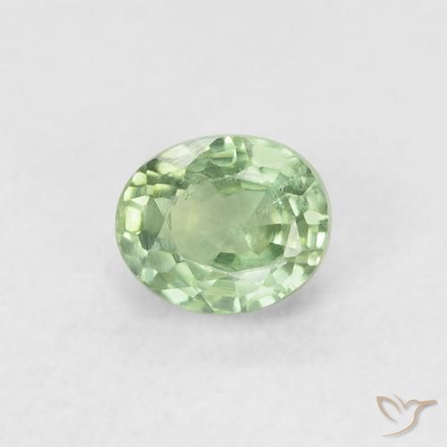 0.56ct Natural Light Green Sapphire, Oval, VVS-VS