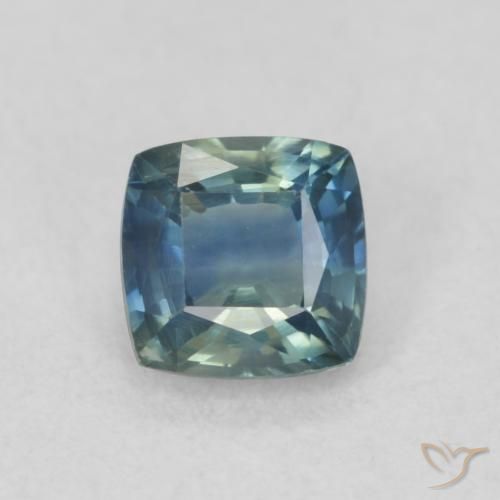 0.58ct Natural Teal Sapphire, Cushion, VS