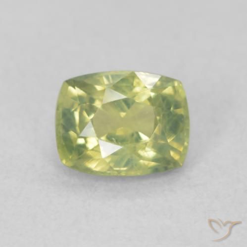 0.61ct Natural Light Lemon Yellow Sapphire, Cushion, VS