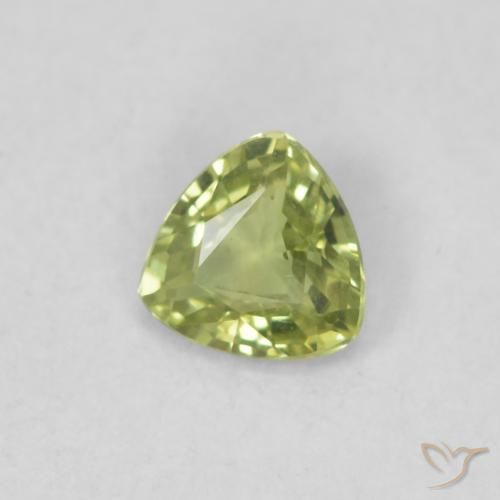0.30 ct Yellow Sapphire Stone, Natural Sapphire in Trillion Facet Shape for Sale