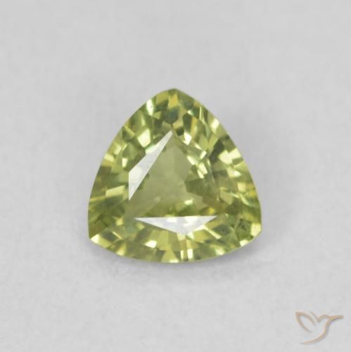 0.41ct Natural Yellowish Green Sapphire, Trillion, VVS