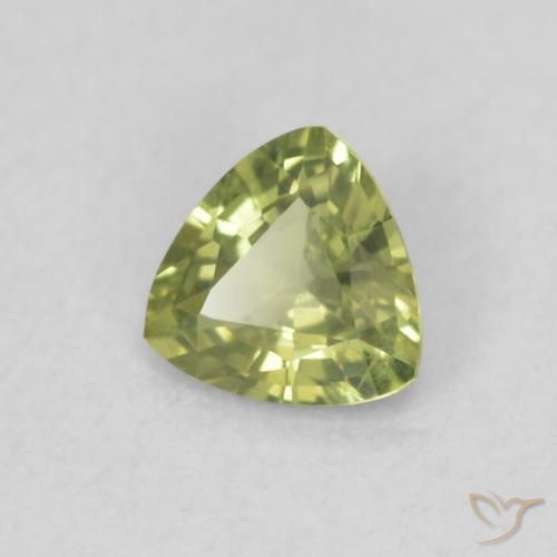0.41 ct Green Sapphire Stone, Natural Sapphire in Trillion Facet Shape for Sale