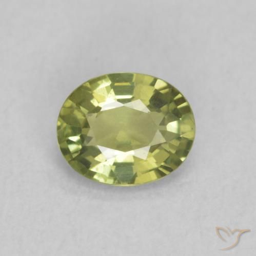 0.46ct Natural Light Earthy Green Sapphire, Oval, VVS-VS