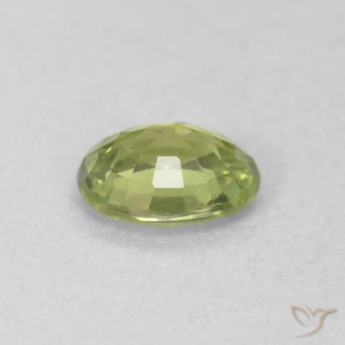 Sapphire Gemstone in 5.1 x 4.1 mm Size for Sale, Sapphire Stone in Light Earthy Green Color