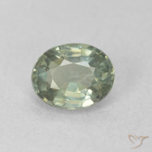 0.55ct Natural Warm Green Sapphire, Oval, VVS-VS, Photo A