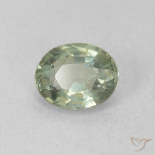 0.55 ct Green Sapphire Stone, Natural Sapphire in Oval Facet Shape for Sale