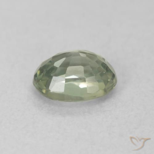Sapphire Gemstone in 5.2 x 4.1 mm Size for Sale, Sapphire Stone in Warm Green Color