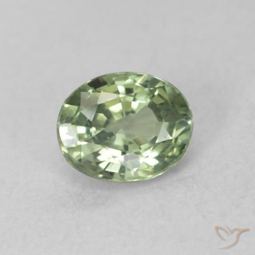 0.54ct Natural Medium Light-Green Sapphire, Oval, VVS