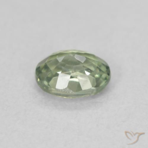 Sapphire Gemstone in 4.8 x 4 mm Size for Sale, Sapphire Stone in Pale Green Color