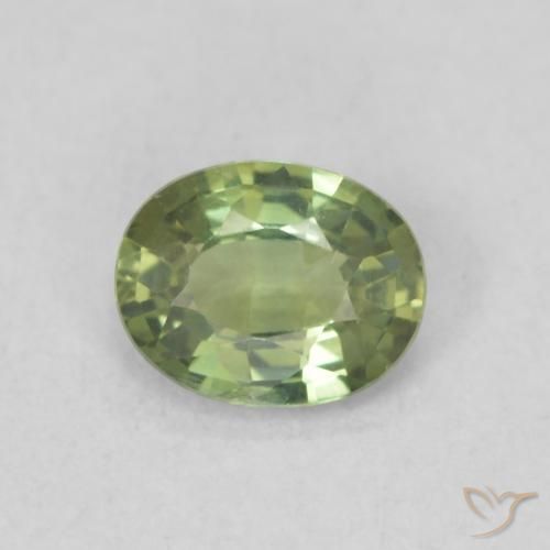 0.47ct Natural Pear Green Sapphire, Oval, VVS
