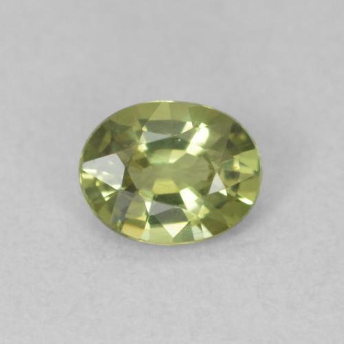 0.41ct Natural Yellow Green Sapphire, Oval, VVS