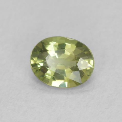 0.41 ct Green Sapphire Stone, Natural Sapphire in Oval Facet Shape for Sale