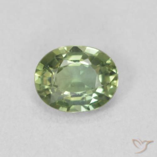 0.40ct Natural Light Sage Green Sapphire, Oval, VVS
