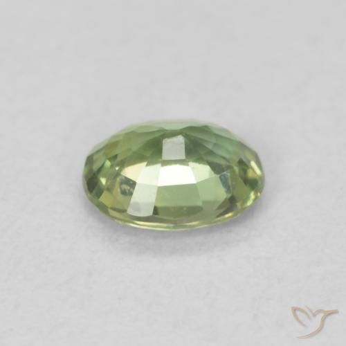 Sapphire Gemstone in 5 x 4 mm (calibrated) Size for Sale, Sapphire Stone in Light Sage Green Color
