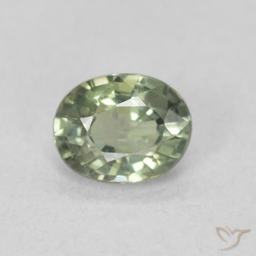 0.50ct Natural Light Green Sapphire, Oval, VVS