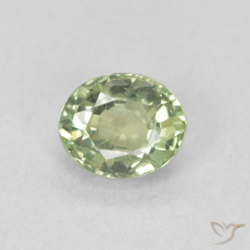 0.51ct Natural Light Sage Green Sapphire, Oval, VVS