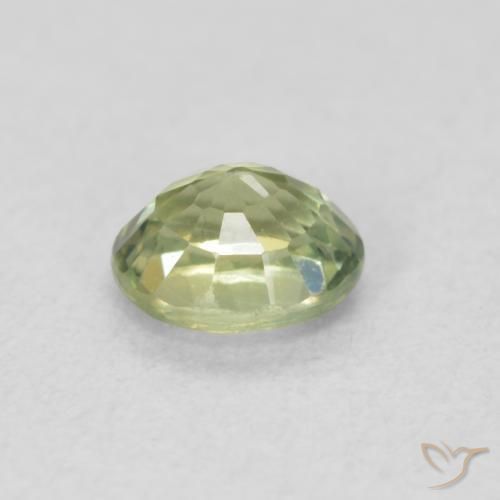 Sapphire Gemstone in 4.7 x 3.9 mm Size for Sale, Sapphire Stone in Light Sage Green Color