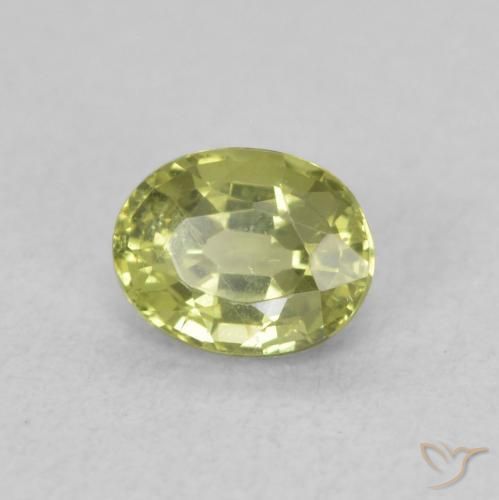 0.49 ct Green Sapphire Stone, Natural Sapphire in Oval Facet Shape for Sale