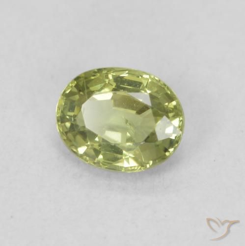 0.45 ct Green Sapphire Stone, Natural Sapphire in Oval Facet Shape for Sale