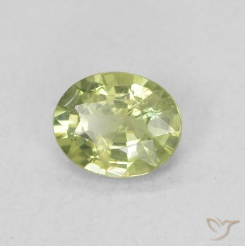 0.43 ct Green Sapphire Stone, Natural Sapphire in Oval Facet Shape for Sale