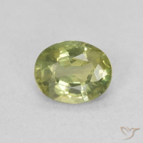 0.44ct Natural Yellow Green Sapphire, Oval, VS