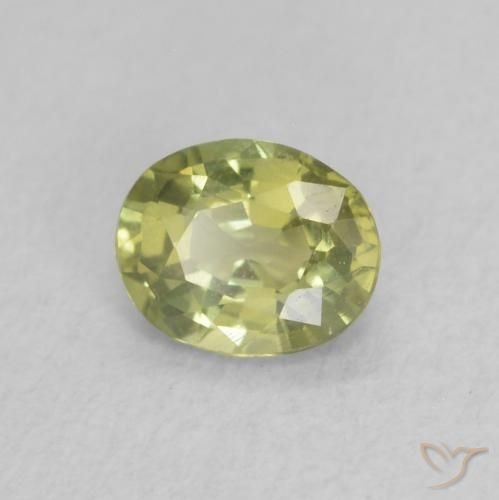 0.44 ct Green Sapphire Stone, Natural Sapphire in Oval Facet Shape for Sale