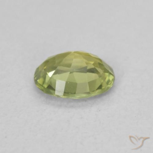 Sapphire Gemstone in 5 x 4 mm (calibrated) Size for Sale, Sapphire Stone in Yellow Green Color