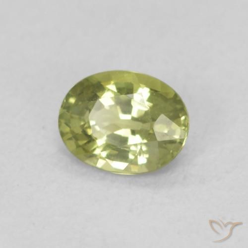 0.45 ct Green Sapphire Stone, Natural Sapphire in Oval Facet Shape for Sale
