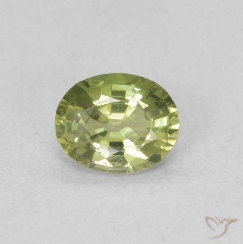 0.39ct Natural Yellow Green Sapphire, Oval, VS