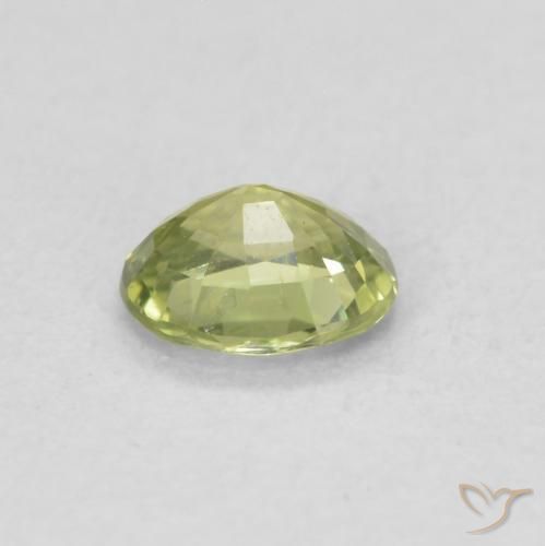 Sapphire Gemstone in 5 x 4 mm (calibrated) Size for Sale, Sapphire Stone in Yellow Green Color