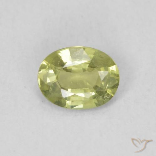 0.34ct Natural Yellow Green Sapphire, Oval, VS