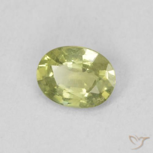 0.34 ct Green Sapphire Stone, Natural Sapphire in Oval Facet Shape for Sale