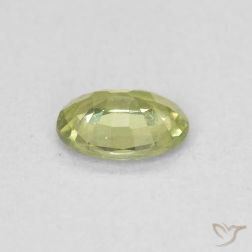 Sapphire Gemstone in 5 x 3.8 mm Size for Sale, Sapphire Stone in Yellow Green Color